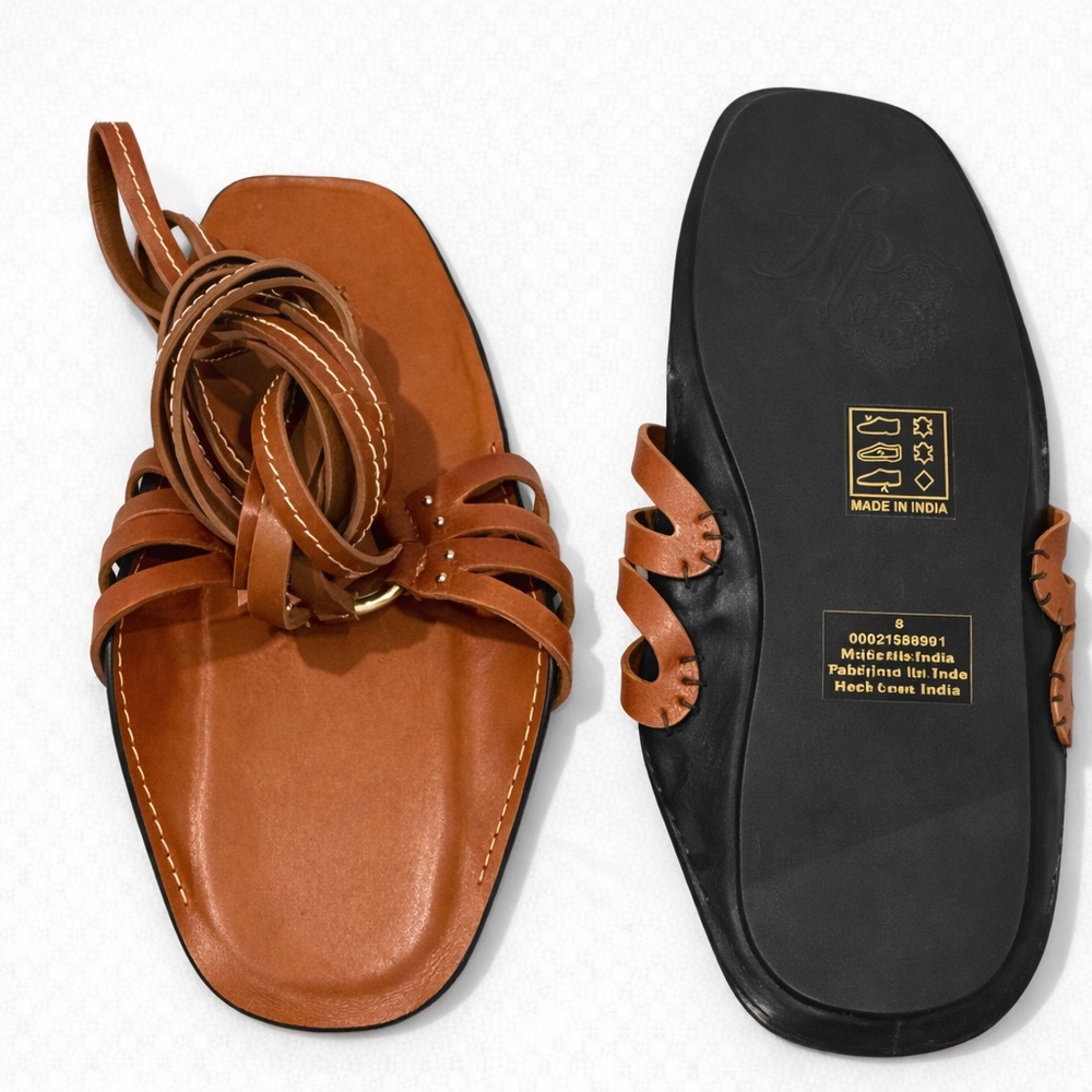 Free People Tan Leather Sandals - Picture 6 of 7